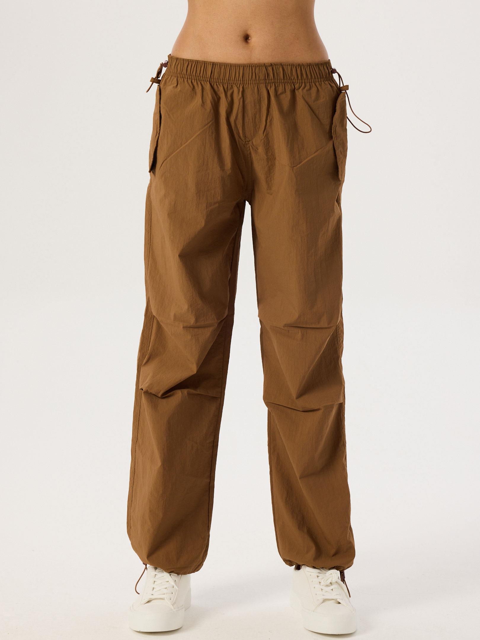 Stoper Büzgü Detaylı Paraşüt Pantolon - Kahve Pantolon Modelleri