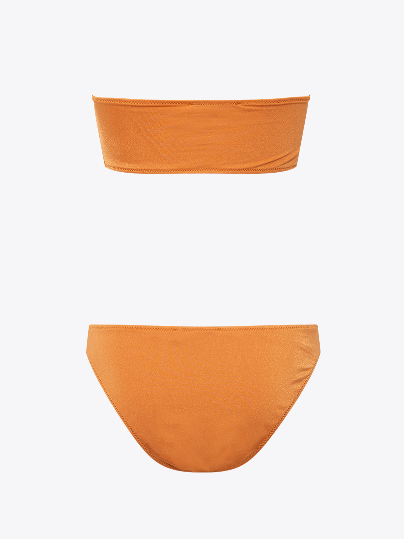 Straplez Kayısı Rengi Bikini Takımı - Oranj