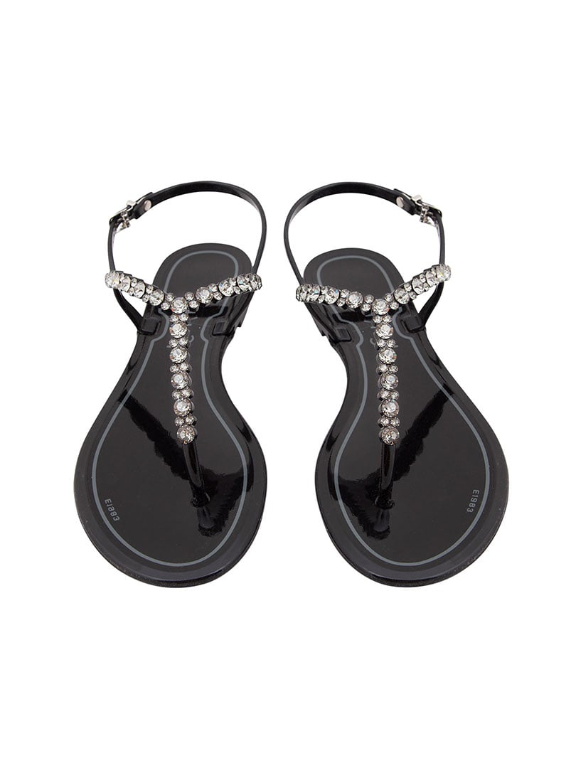 Swarovski Taşlı Sandalet - Siyah
