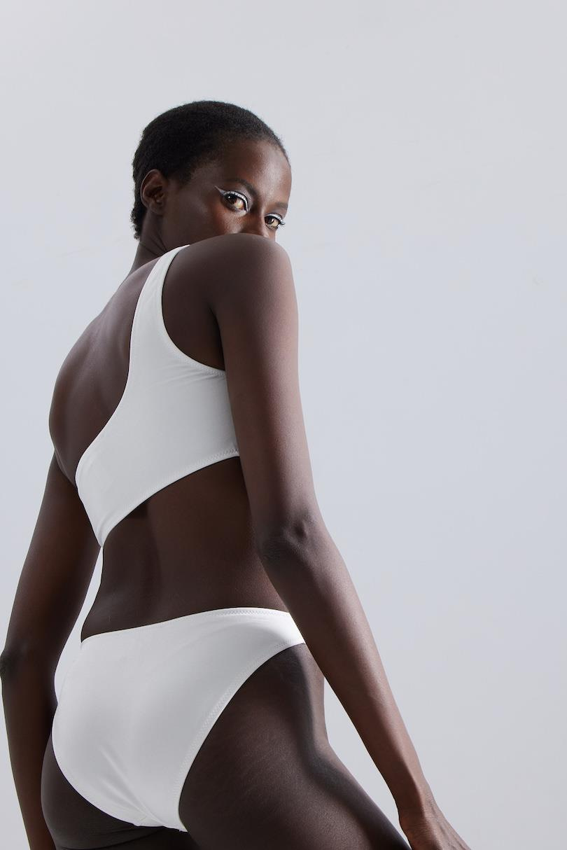 Tek Omuz Bikini Takımı - Ekru