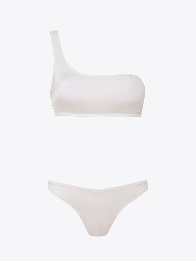 Tek Omuz Bikini Takımı - Ekru
