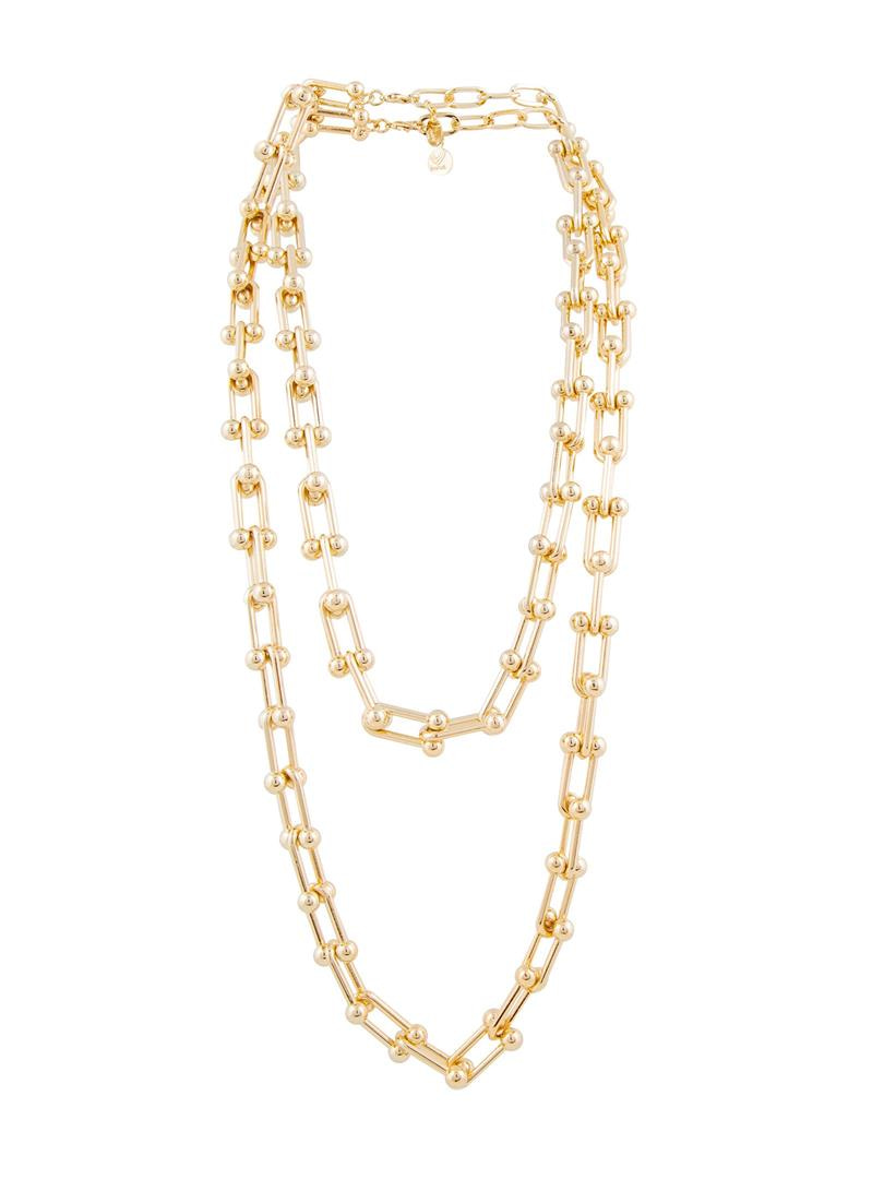 Toplu Örme Bakla Uzun Kolye - Gold