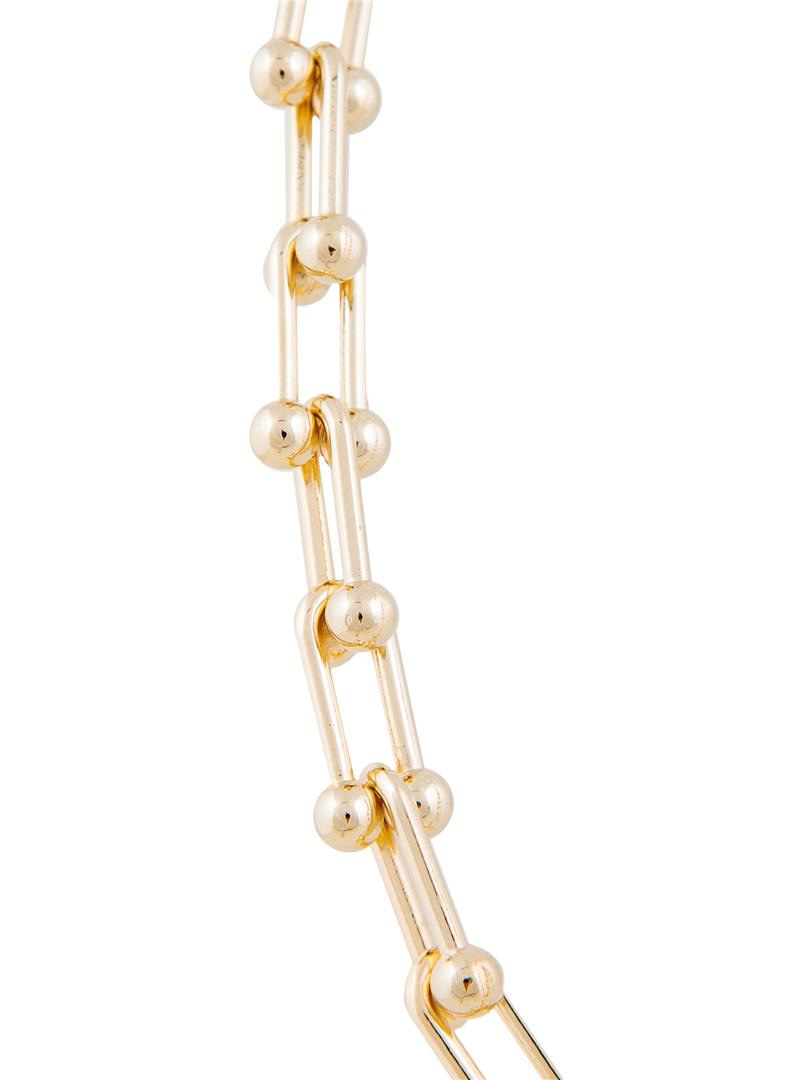 Toplu Örme Bakla Uzun Kolye - Gold
