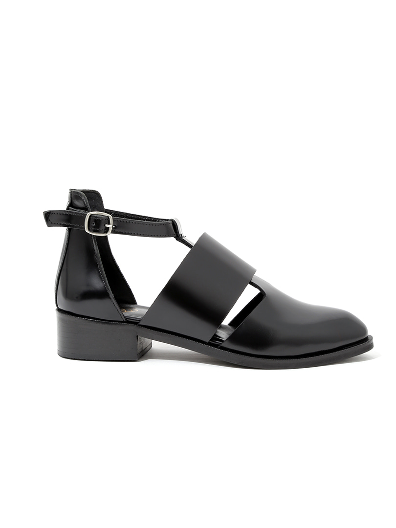 Topuklu Bantlı Loafer - Siyah