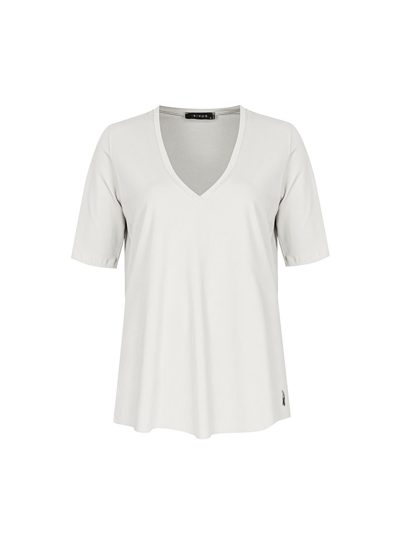 V Yaka Basic T-shirt - Beyaz