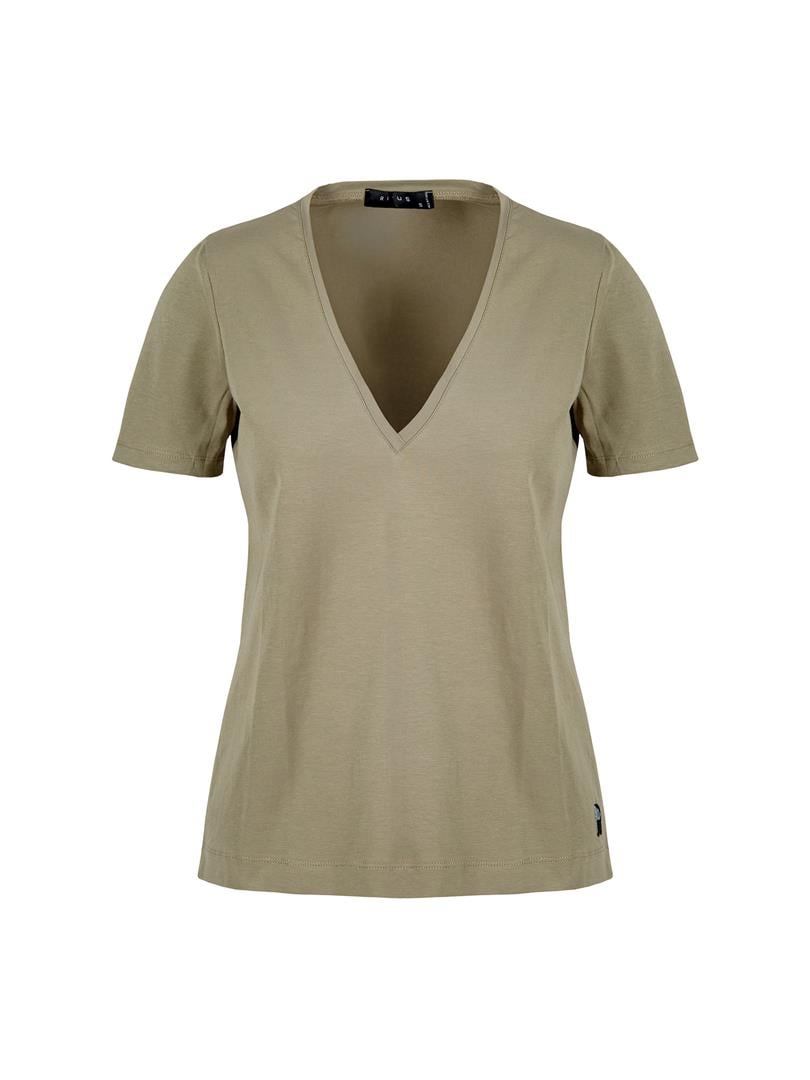 V Yaka Basic T-shirt - Haki