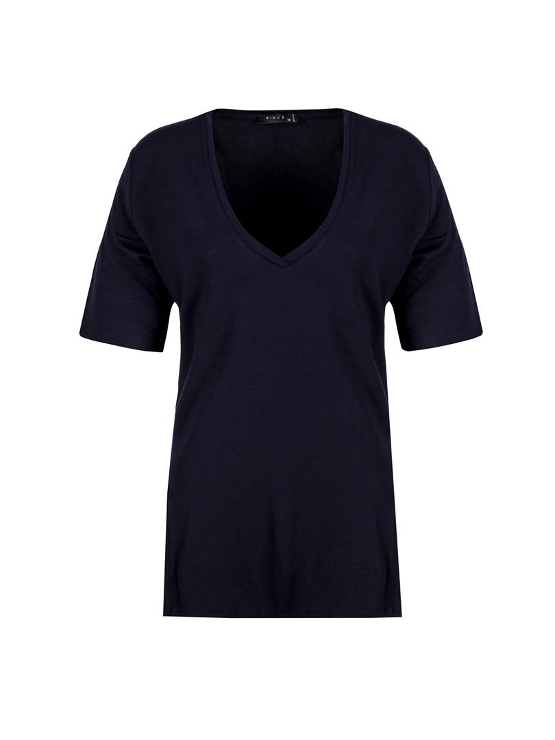 V Yaka Basic T-shirt - Lacivert
