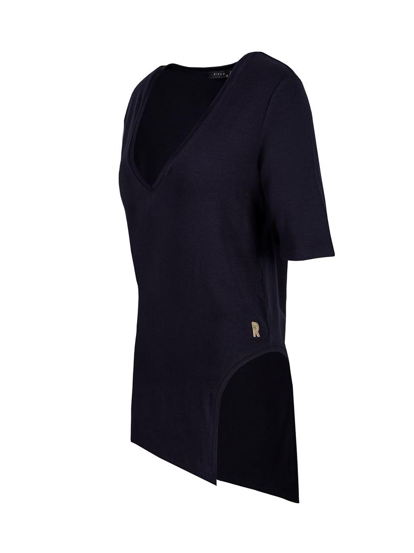 V Yaka Basic T-shirt - Lacivert