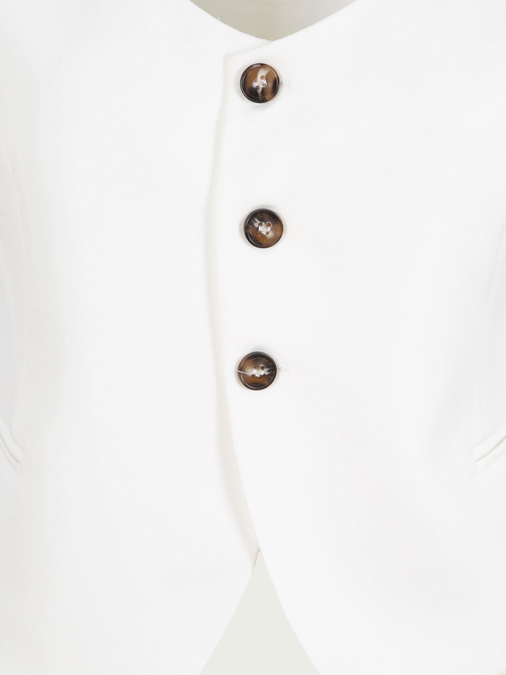 V Yaka Şık Yelek Bluz - Ekru Yelek Modelleri