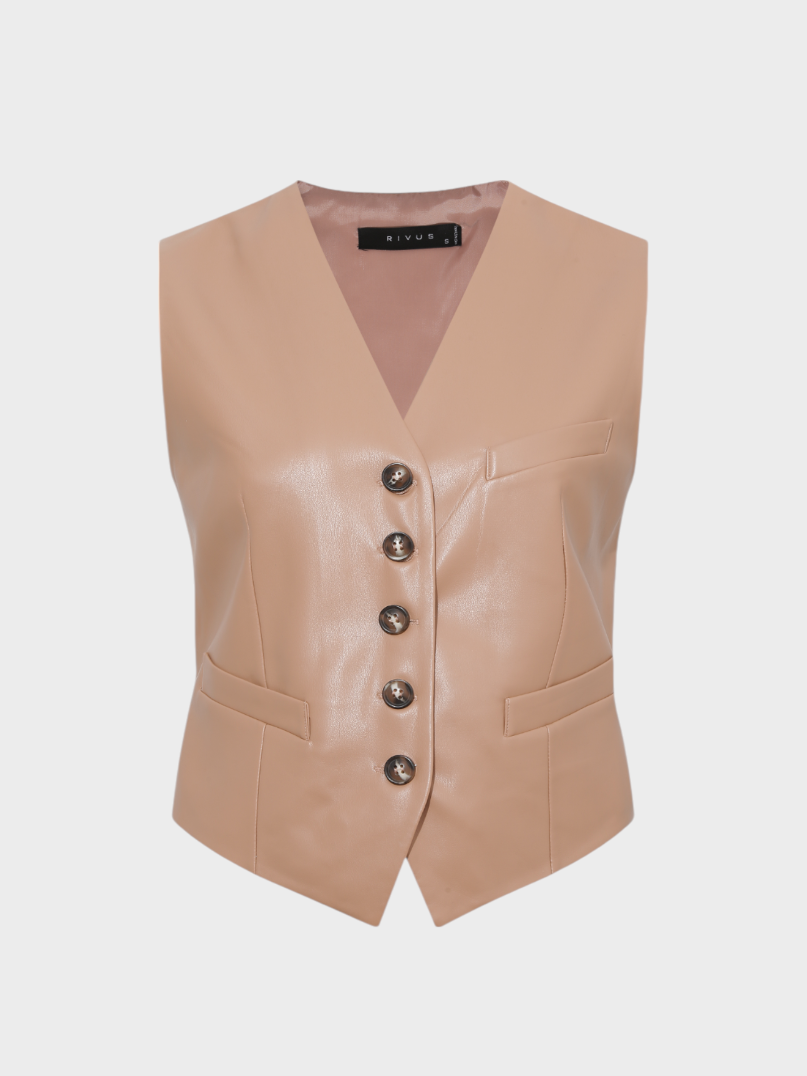 V Yakalı Fleto Cep Detaylı Deri Yelek Kategorisiz Modelleri