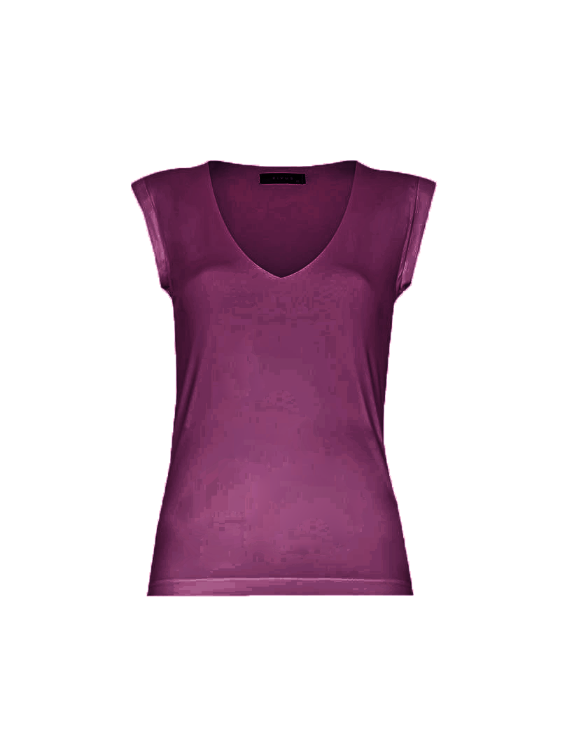 Vatkalı Jarse T-shirt - Mürdüm