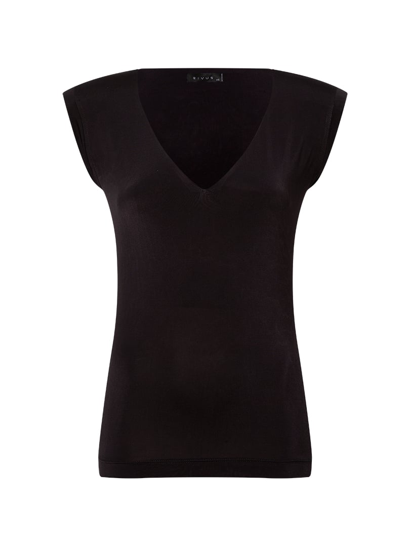 Vatkalı Jarse T-shirt - Siyah