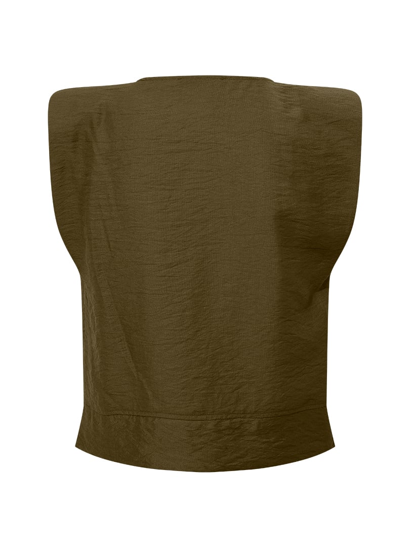 Vatkalı Kısa Kol Tshirt - Haki