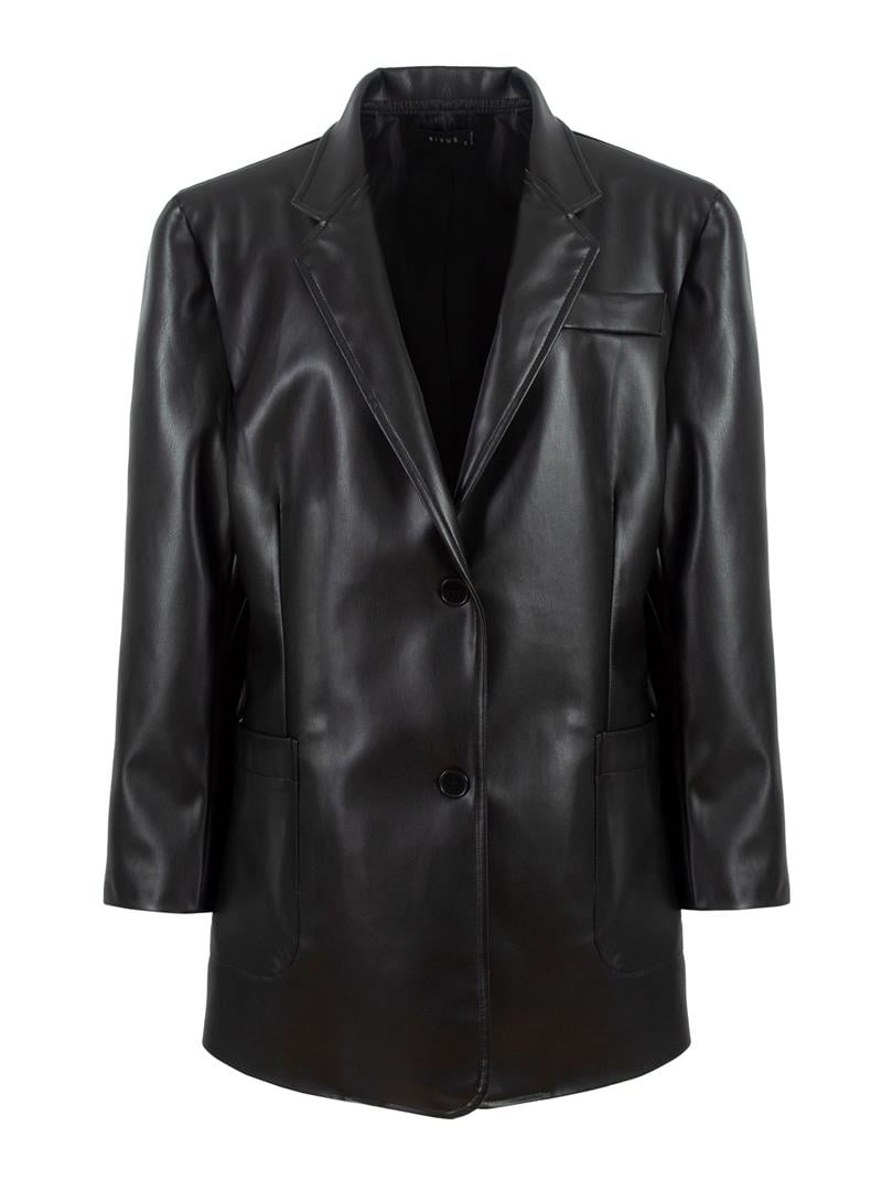 Vegan Boyfriend Ceket - Siyah