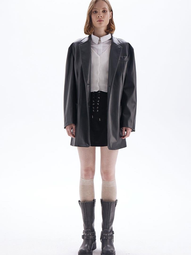 Vegan Boyfriend Deri Ceket - Siyah Vegan Deri Ceket Modelleri