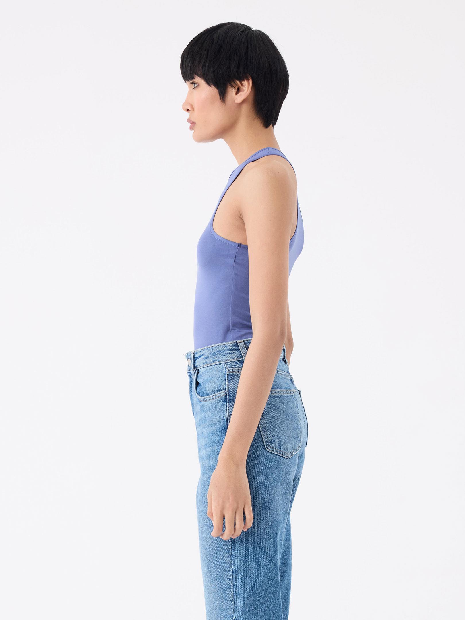 Viskon Yüzücü Yaka Atlet - Mavi Body Modelleri