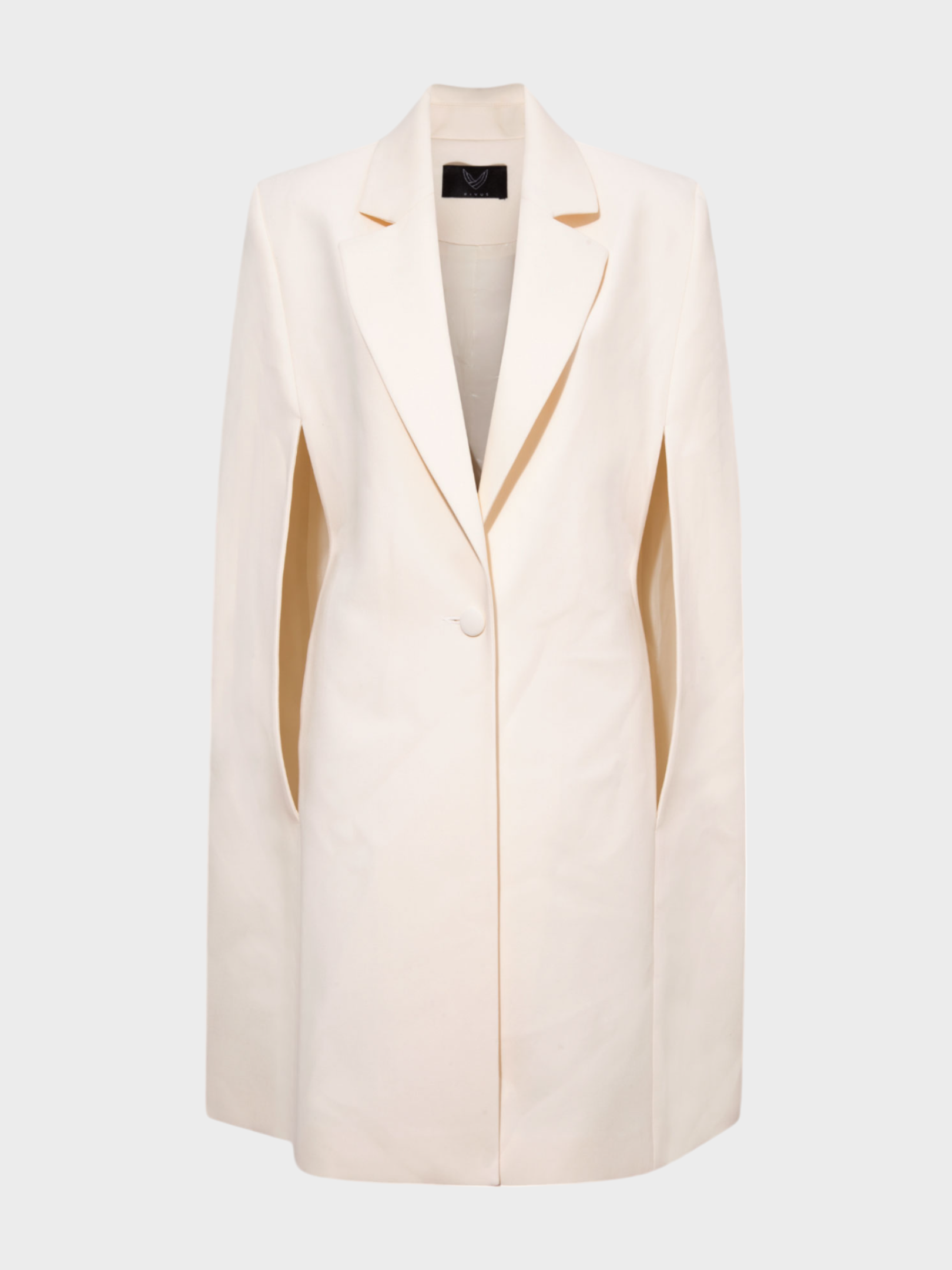 Yakası Parlak Saten Krep Özel Tasarım Şık Pelerin Ceket - Ekru Ceket Modelleri