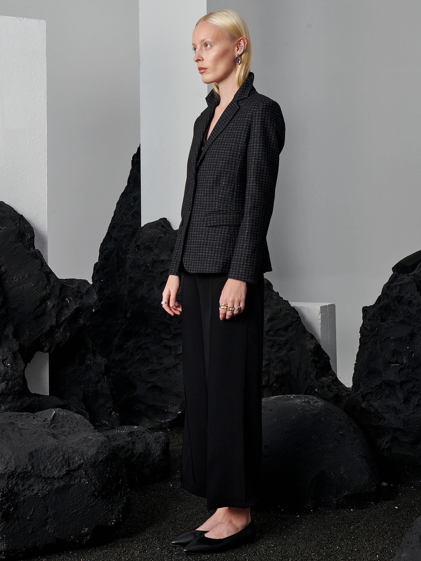 Yandan Fermuarlı Dökümlü Pantolon - Siyah Pantolon Modelleri