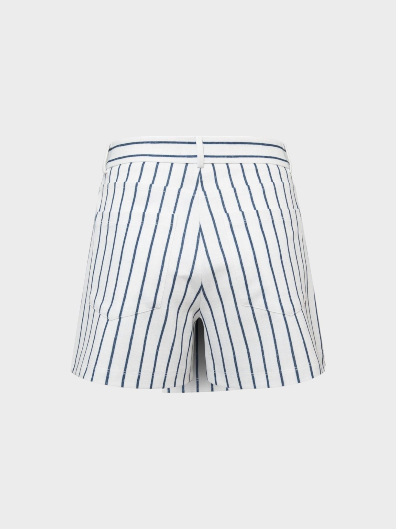 Yüksek Bel Çizgili Şort Etek - Mavi Çizgili Şort Modelleri