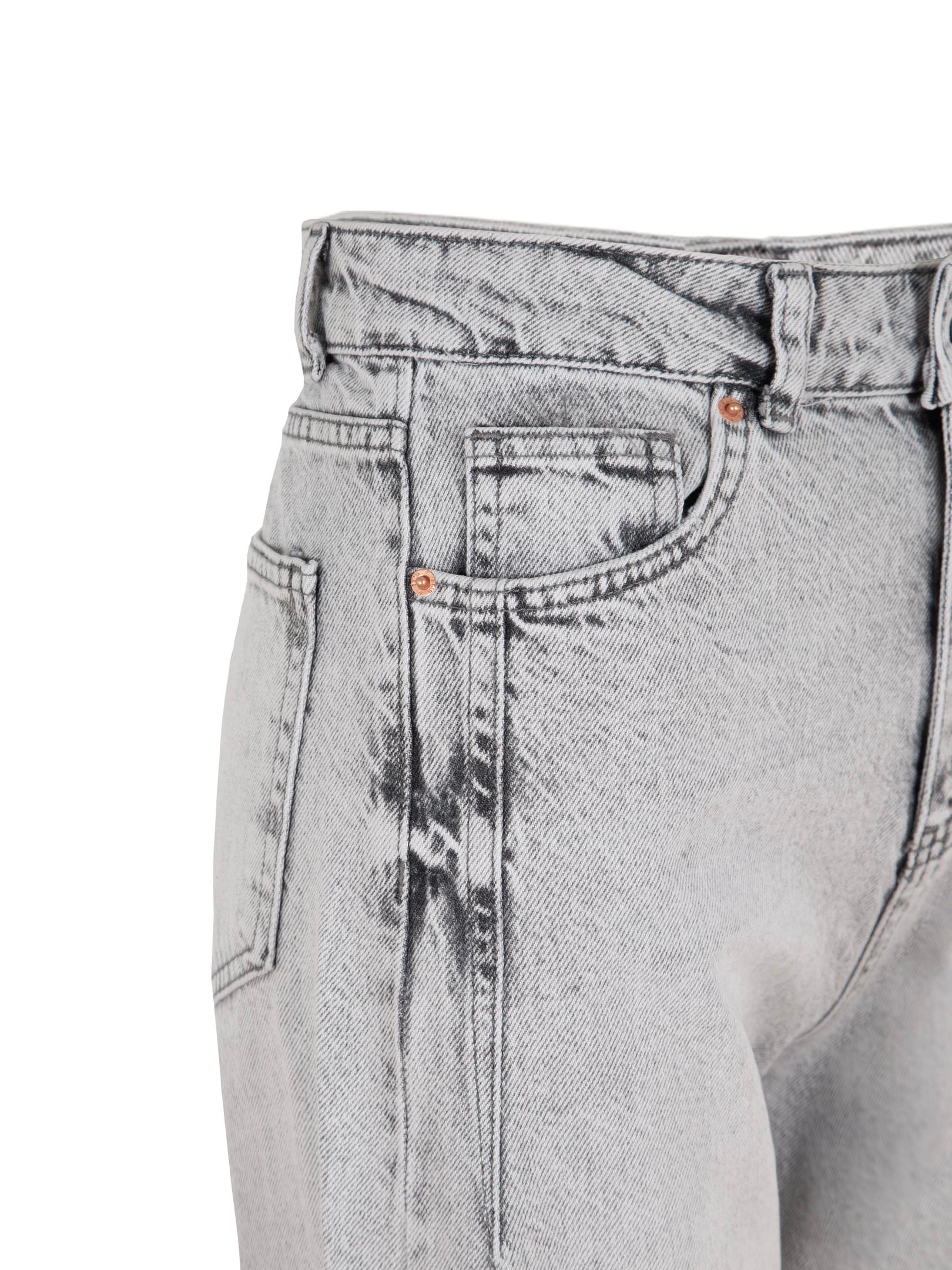 Yüksek Bel Wide Leg Jean Pantolon - Gri Pantolon Modelleri