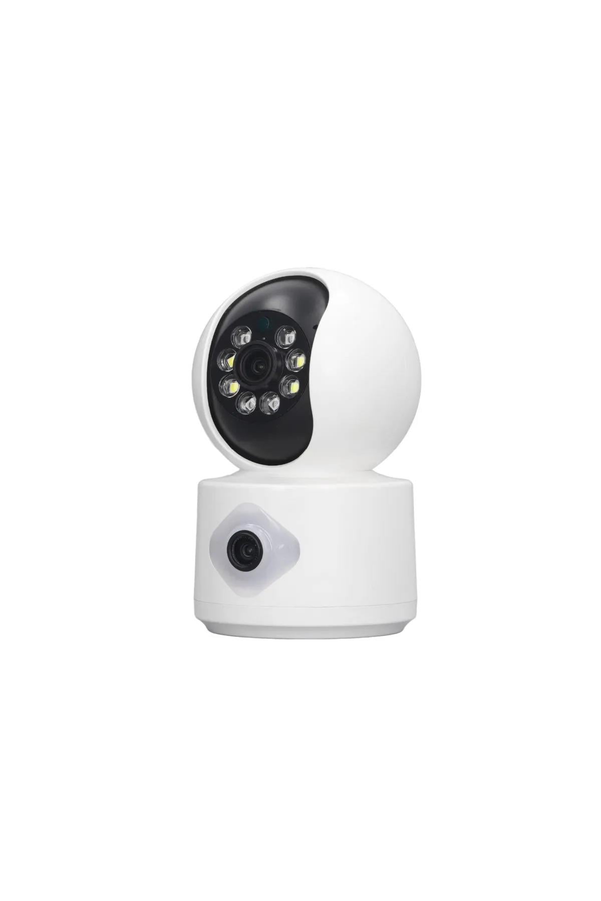 qasul Yeni Nesil Çift Kameralı Biri Sabit Biri Hareketli Güvenlik Kamerası Çift Lens 2MP Gece Görüşlü Güvenlikkamerası-cmr41