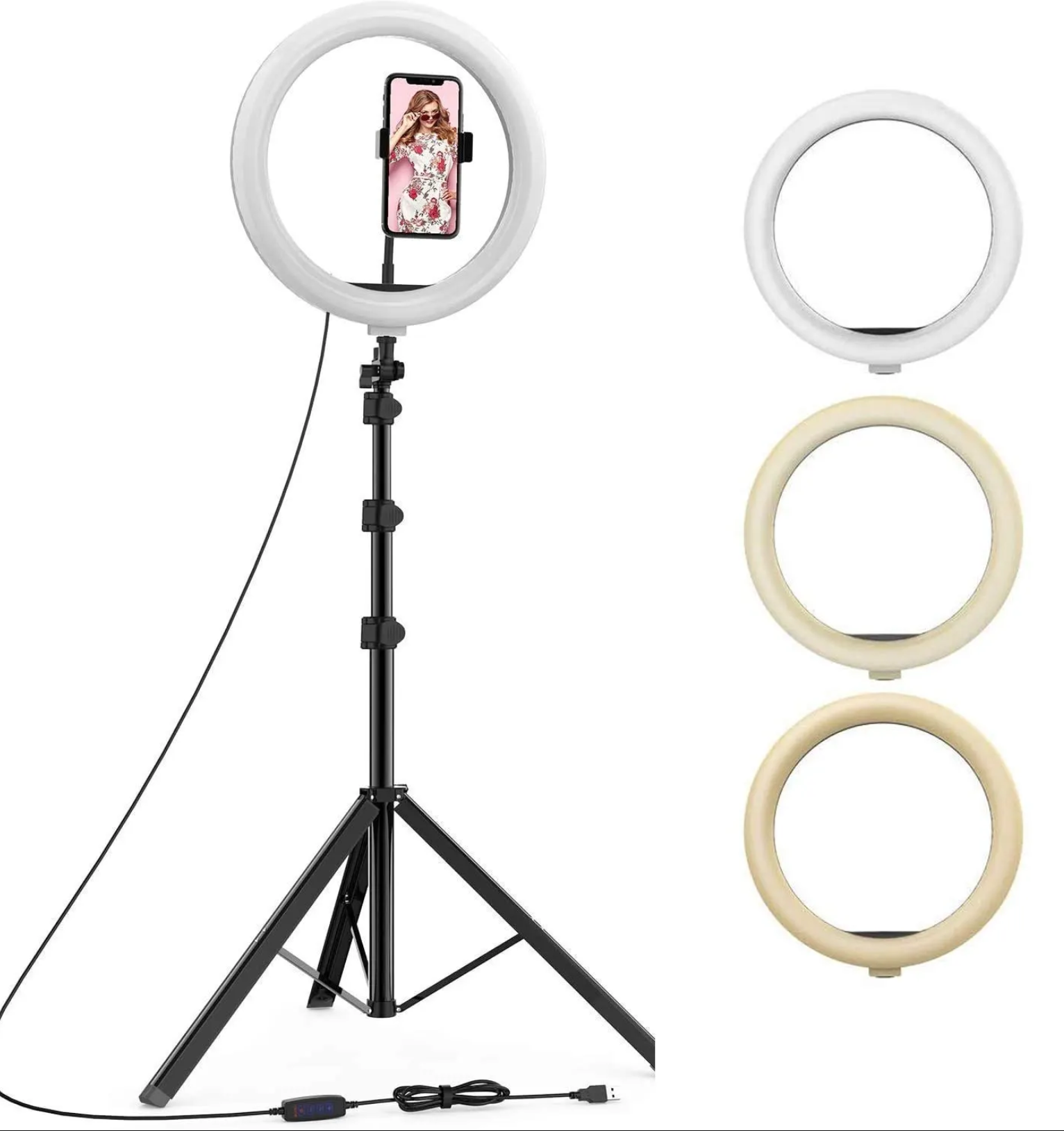 10 Inch 3 Kademeli Ring Light – Ayarlanabilir Işık ve Mükemmel Selfie Işığı 