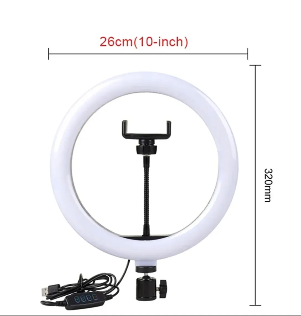 10 Inch 3 Kademeli Ring Light – Ayarlanabilir Işık ve Mükemmel Selfie Işığı 