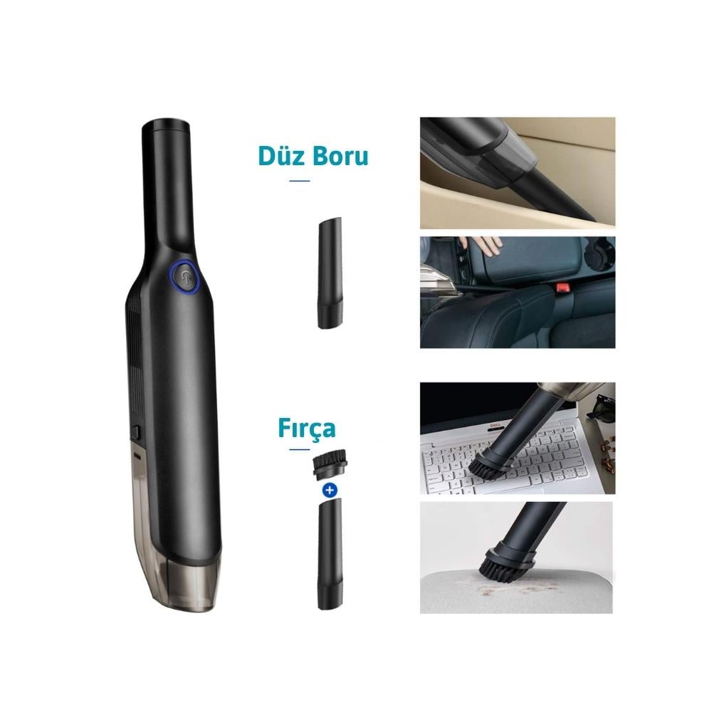 12000Pa 80W Portatif Yıkanabilir Filtreli 30dk Çalışma Islak Kuru Çekebilen Ev Ofis Araç Ev Süpürge 