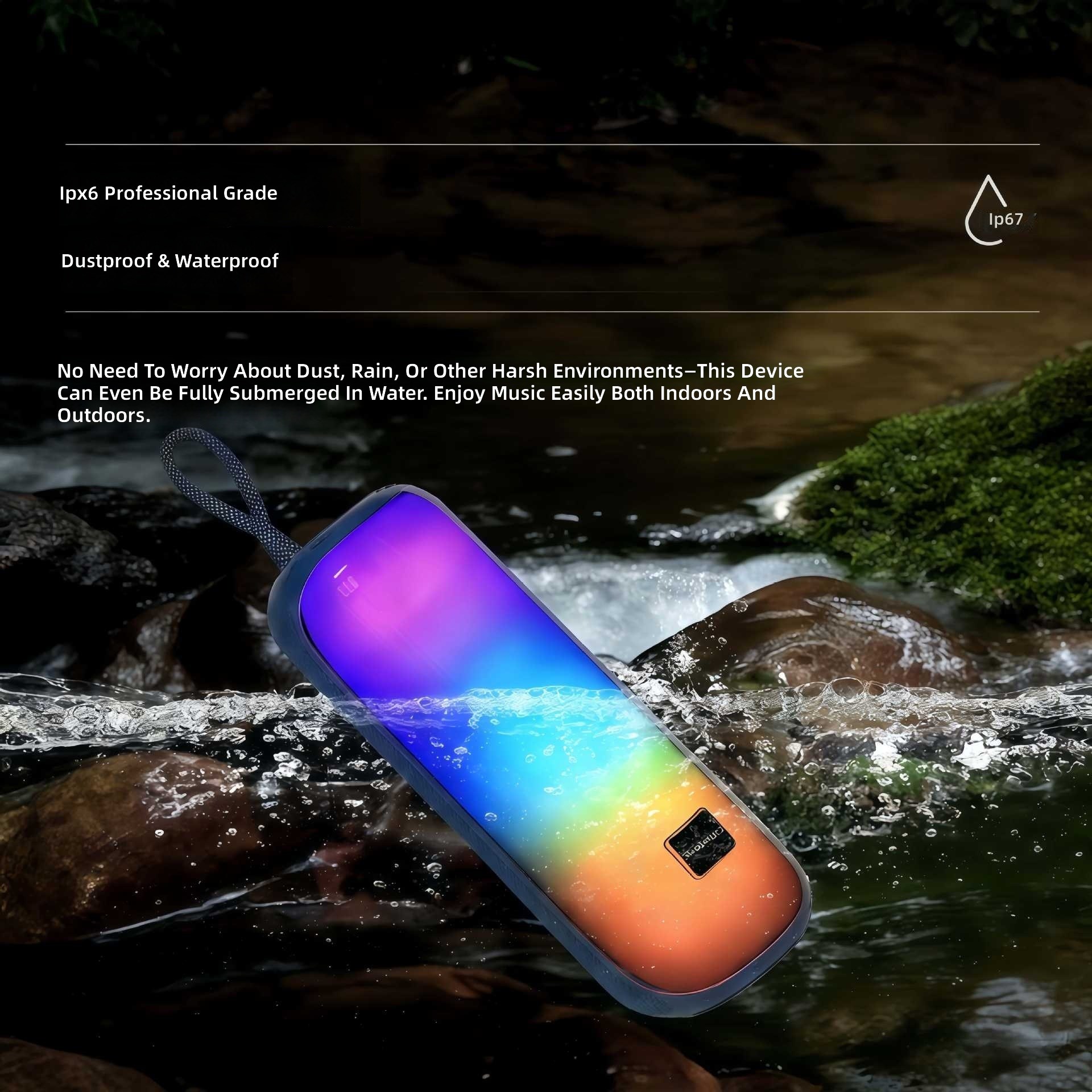 12W RGB Işıklı Kablosuz Hoparlör 1800 mAh TWS Stereo 