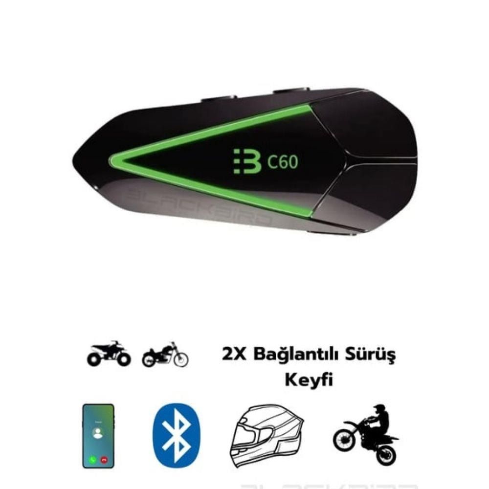 2X Bluetooth Intercom Kulaklık - Motosiklet Sürüşü İçin Kablosuz İletişim 