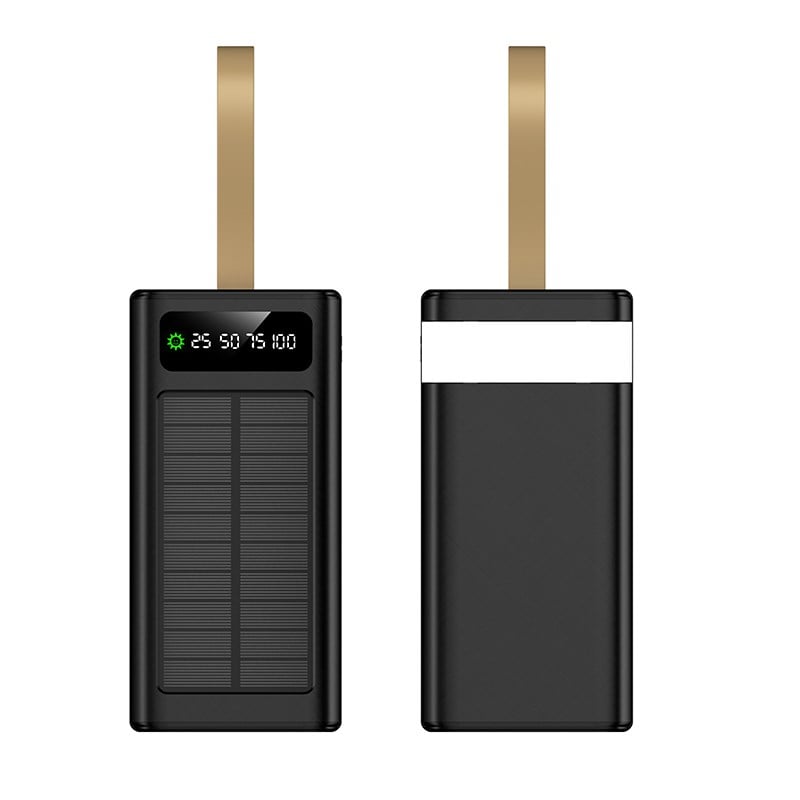30.000mAh 4 USB Çıkışlı, LCD Ekranlı, Dahili USB Type-C ve Lightning Kablolu Taşınabilir Powerbank  