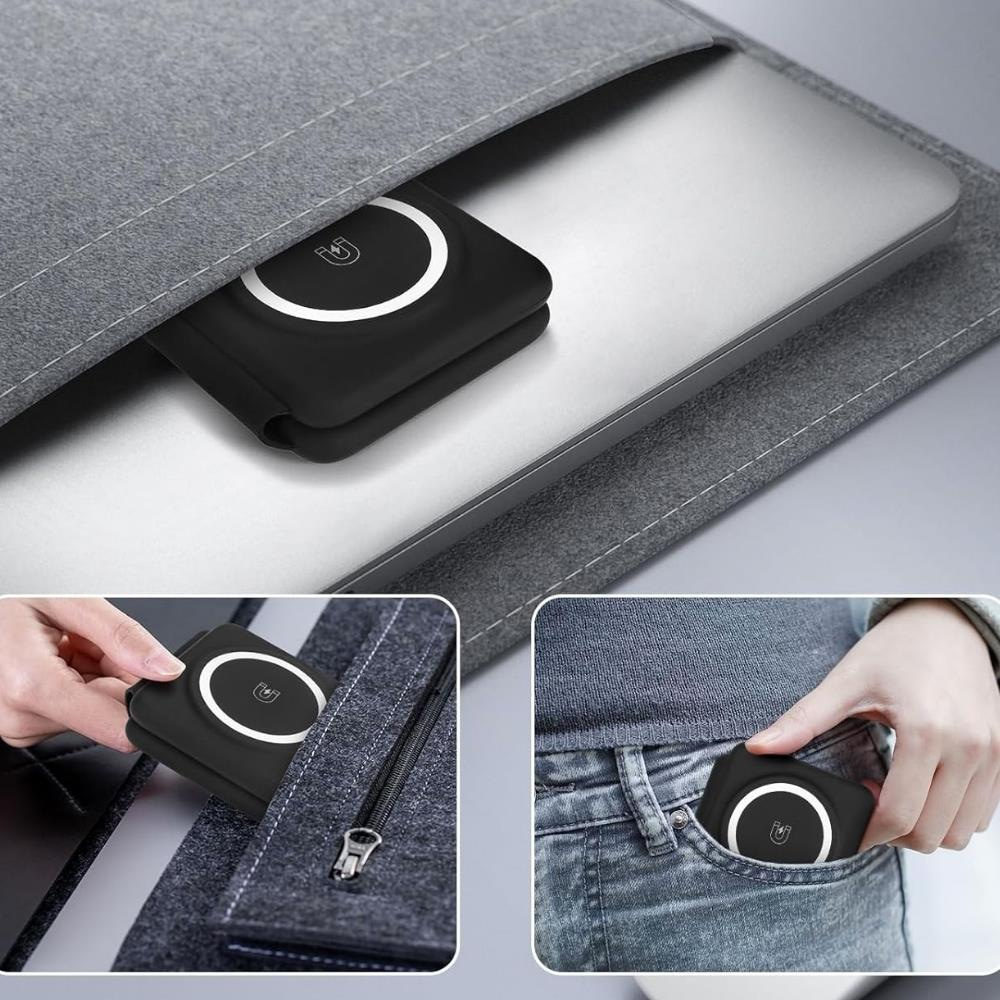 3'ü 1 Arada 15W iPhone Apple Watch Tws Kulaklık Uyumlu Katlanabilir Şarj Standı Kablosuz Şarj Istasyonu Siyah 