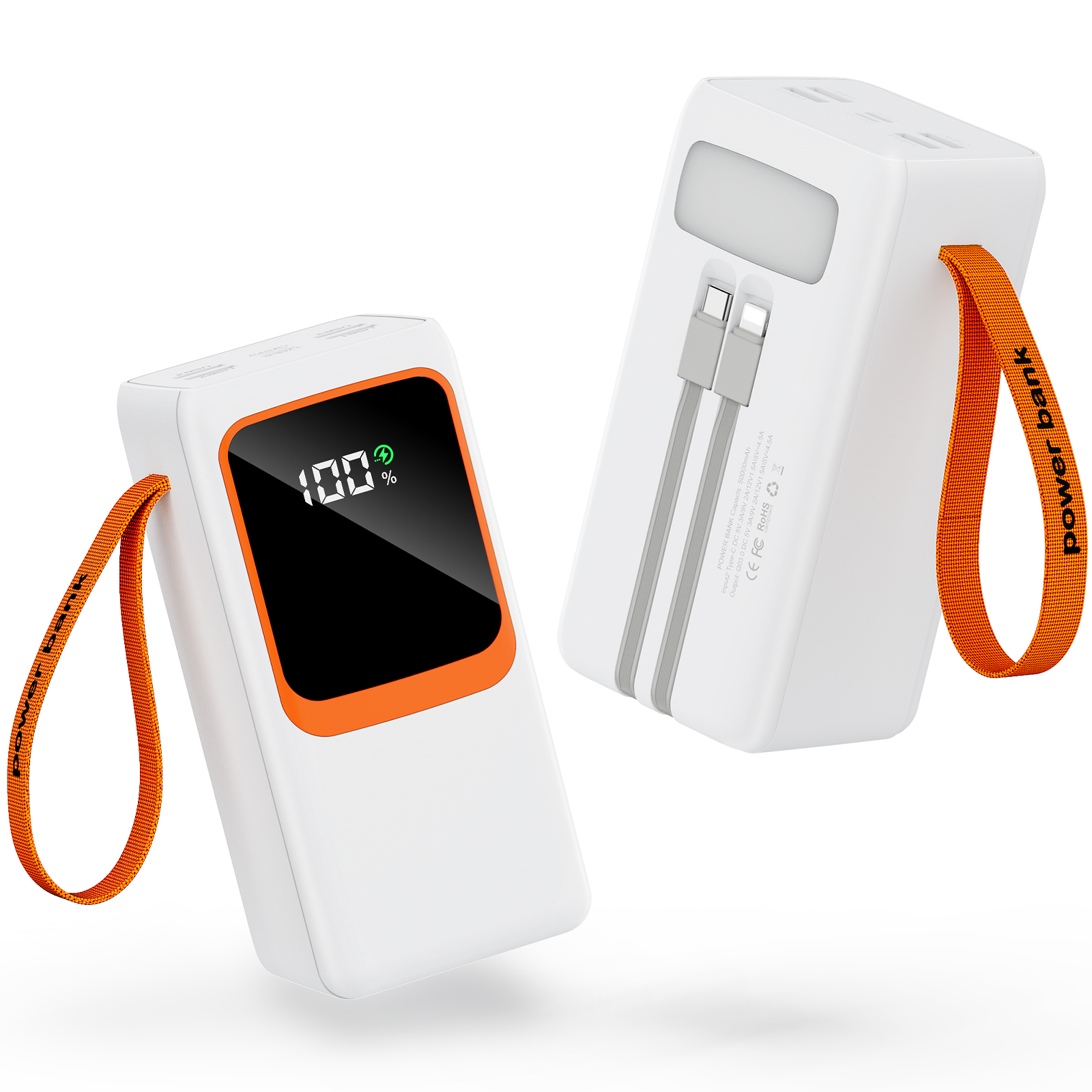 40000Mah Led Işıklı Göstergeli Taşınabilir Powerbank 