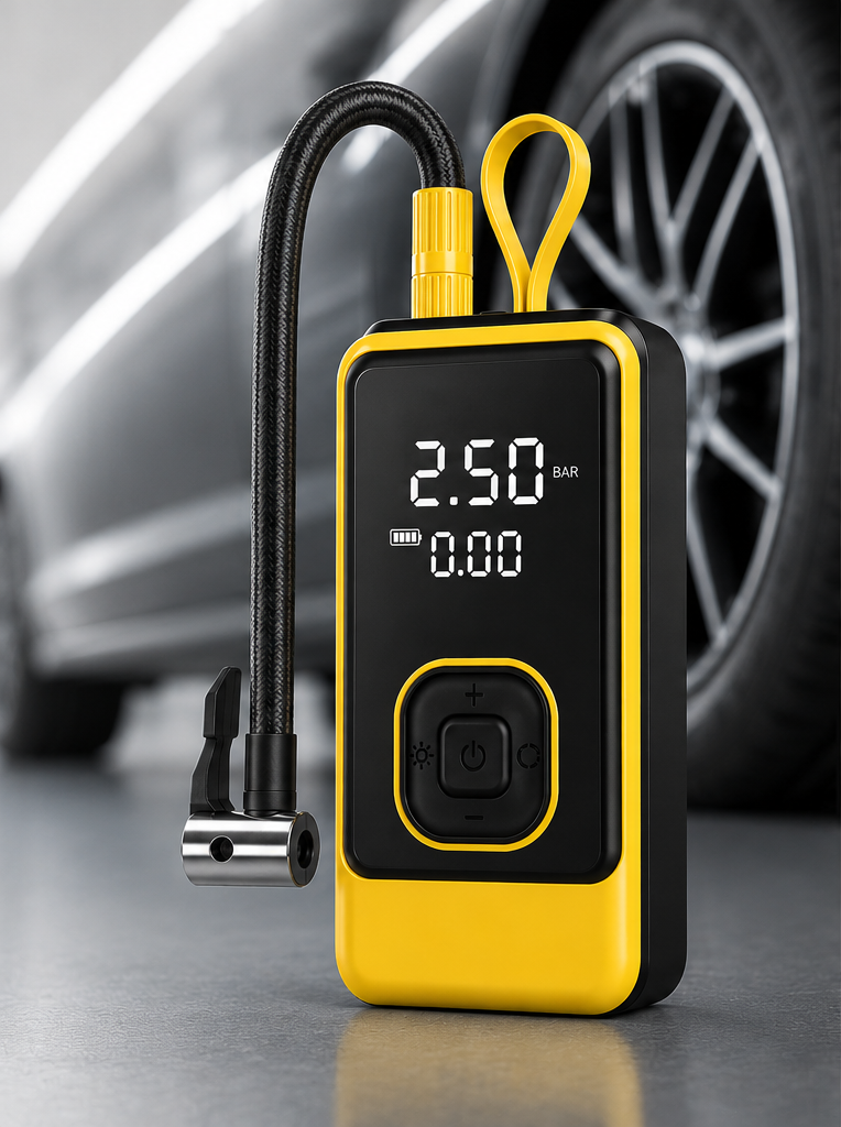 4000mAh Kablosuz Dijital Göstergeli Taşınabilir Araç Lastik Şişirme Kompresörü Hava Pompası 