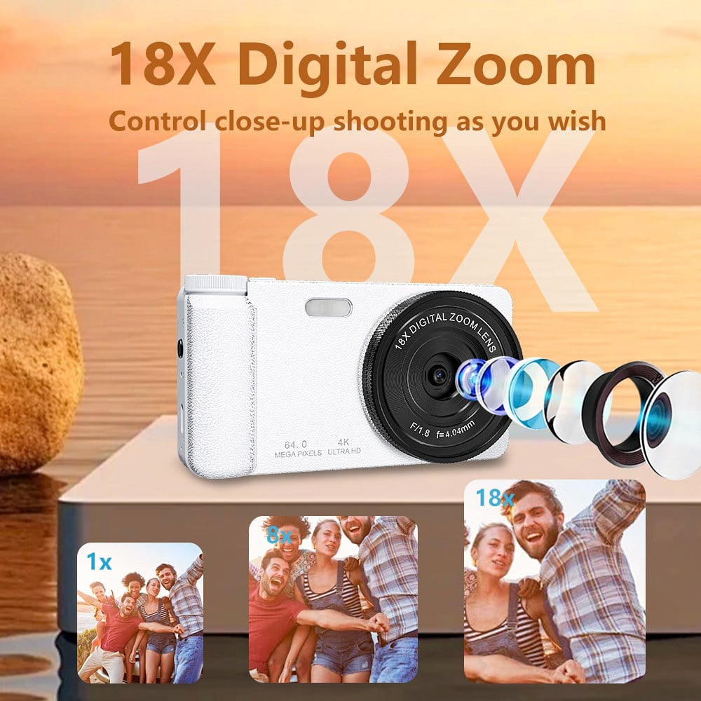 4K Ultra HD Dijital Fotoğraf Makinesi Döner Ekranlı Kompakt Kamera 