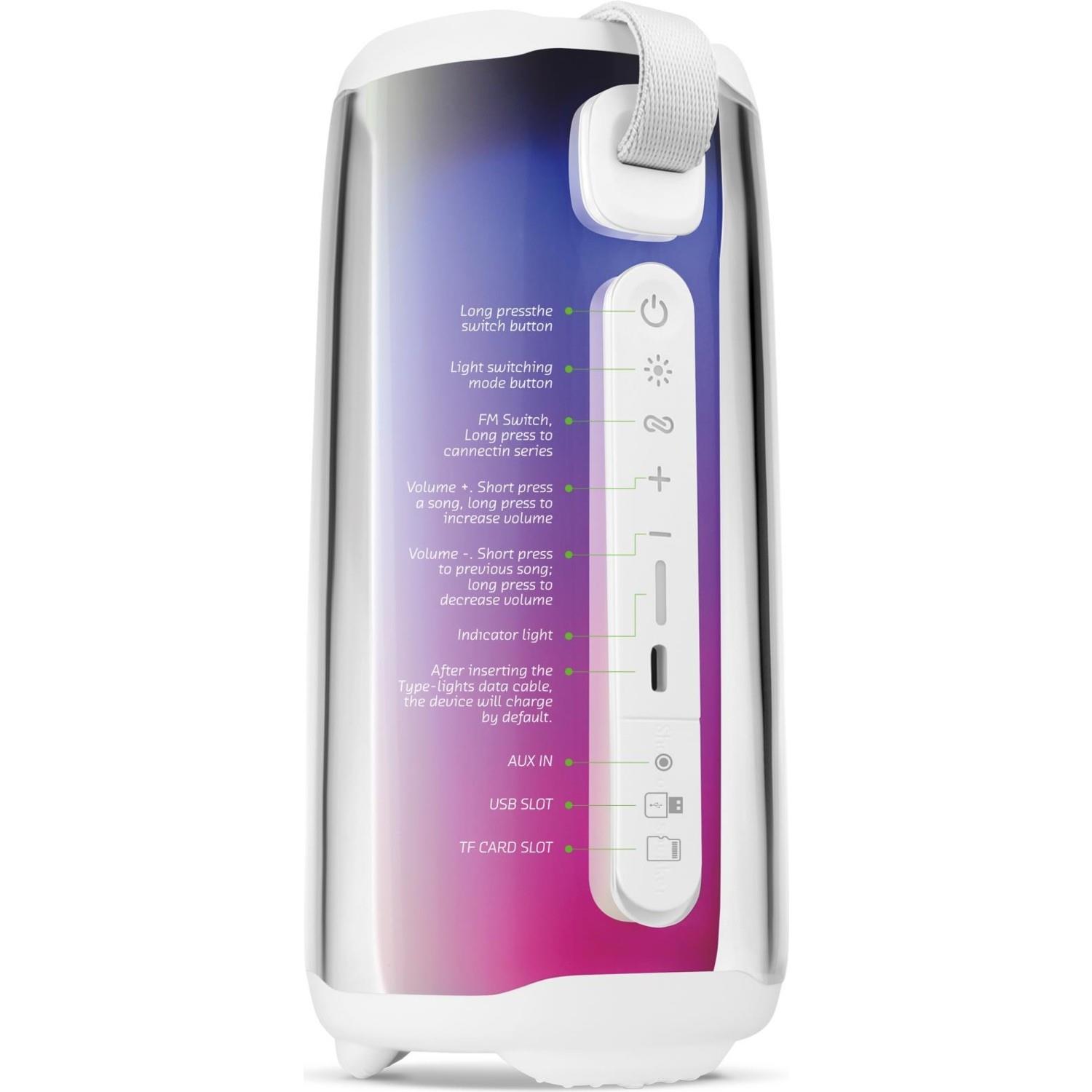 Powerway Senfoni Taşınabilir Bluetooth Hoparlör Ses Bombası Yüksek Ses Gücü Sese Duyarlı LED Işık