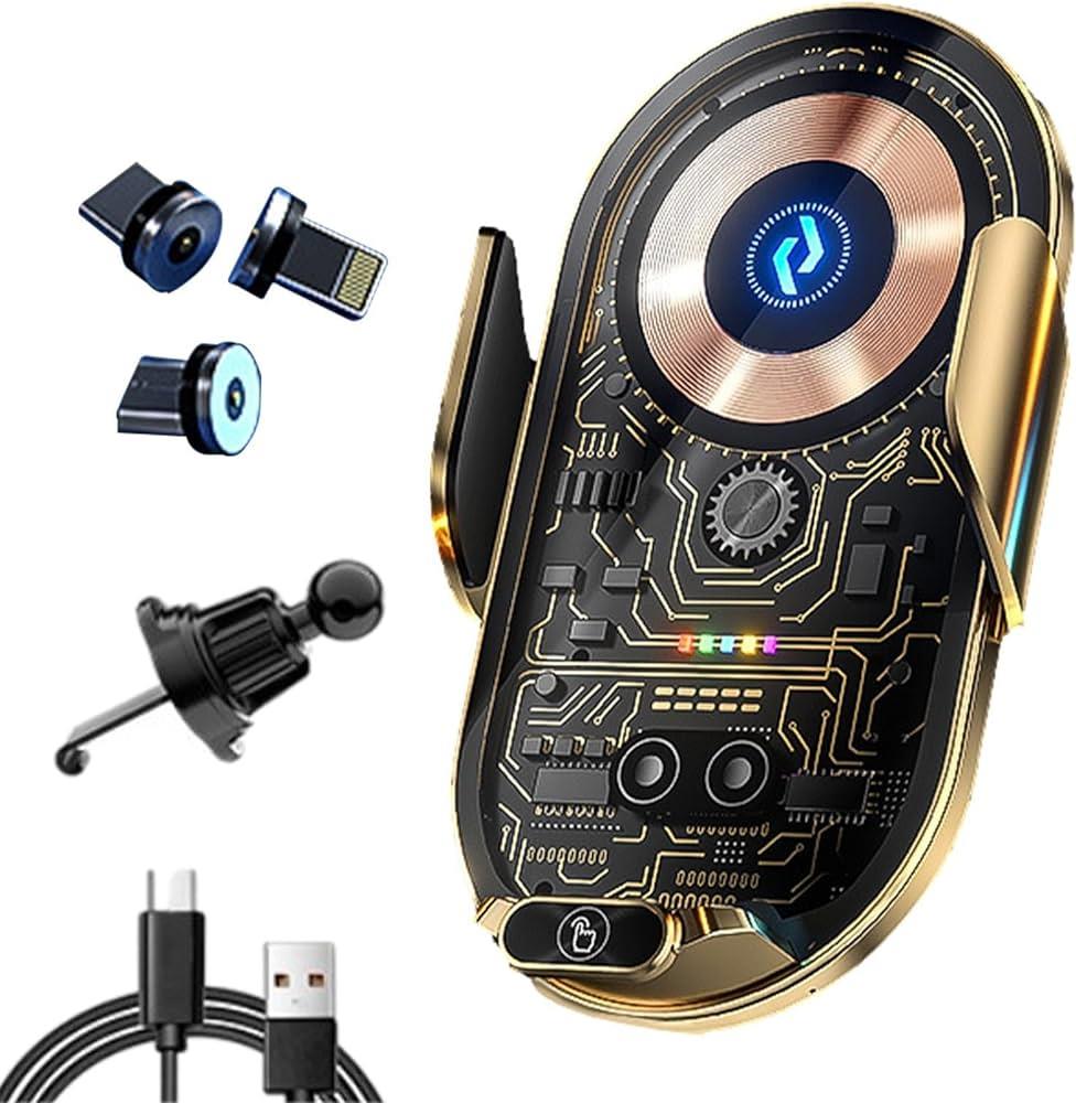 15W Araç şarj cihazı tutucusu kablosuz | Elektrikli telefon tutucu, manyetik cep telefonu tutucu, telefon tutucu, otomatik telefon tutucu, hızlı şarj, kadın erkekler için