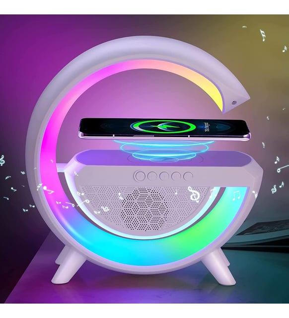 Kablosuz Telefon Standı Şarj LED Işıklı Bluetooth Hoparlör Radyolu Müzik Çalar 3in1