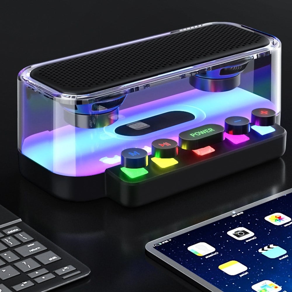 abs-6002 Taşınabilir Bluetooth Hoparlör DJ Parti Speaker, RGB LED Işıklı, FM Radyo / TF Kart / USB Destekli 