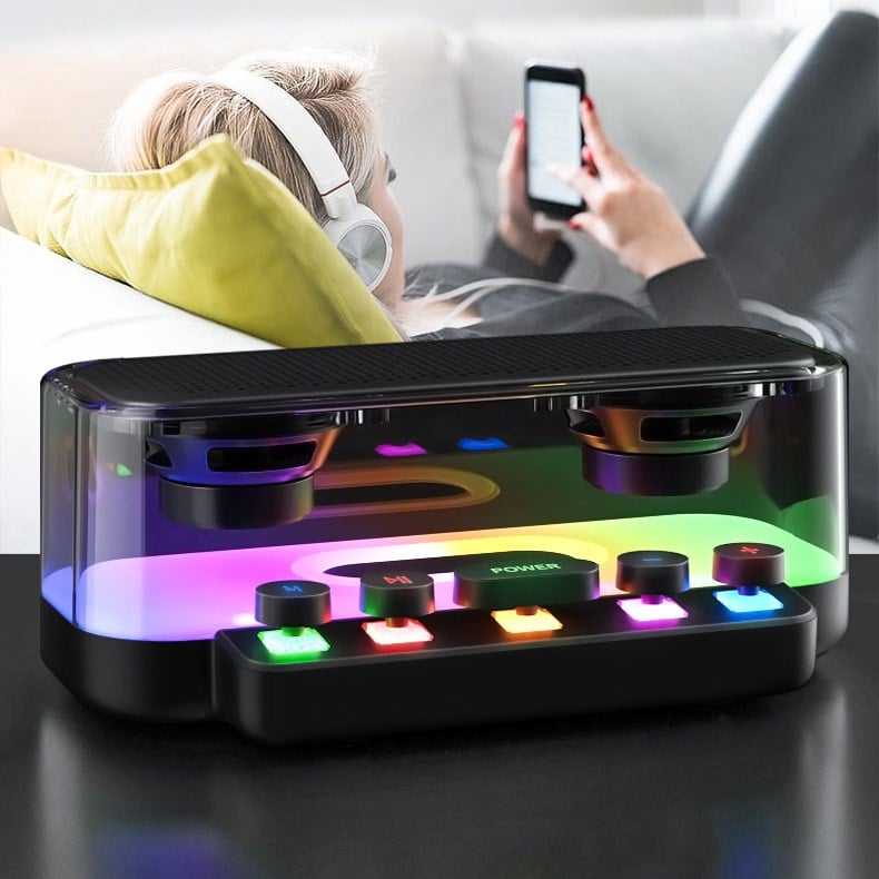 abs-6002 Taşınabilir Bluetooth Hoparlör DJ Parti Speaker, RGB LED Işıklı, FM Radyo / TF Kart / USB Destekli 