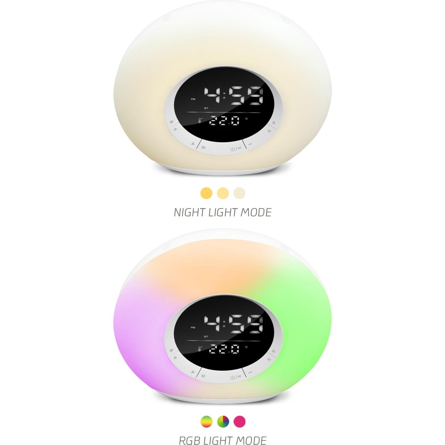 Powerway Saat Alarm USB Aux Müzik Çalar Radyo Gece Lambası Taşınabilir Space Bluetooth Hoparlör