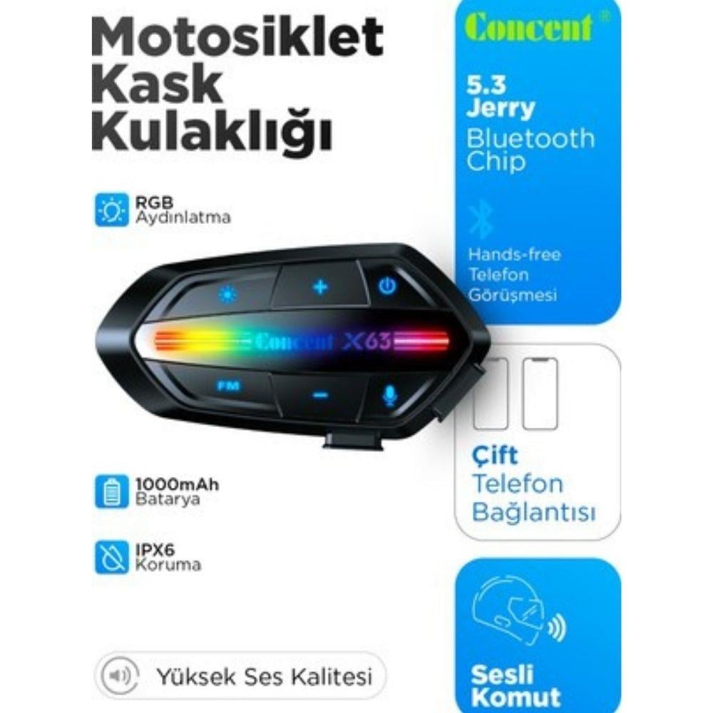 Bluetooth Intercom Kulaklık Seti - Motosiklet İçin Kablosuz ve Net İletişim Sistemi 