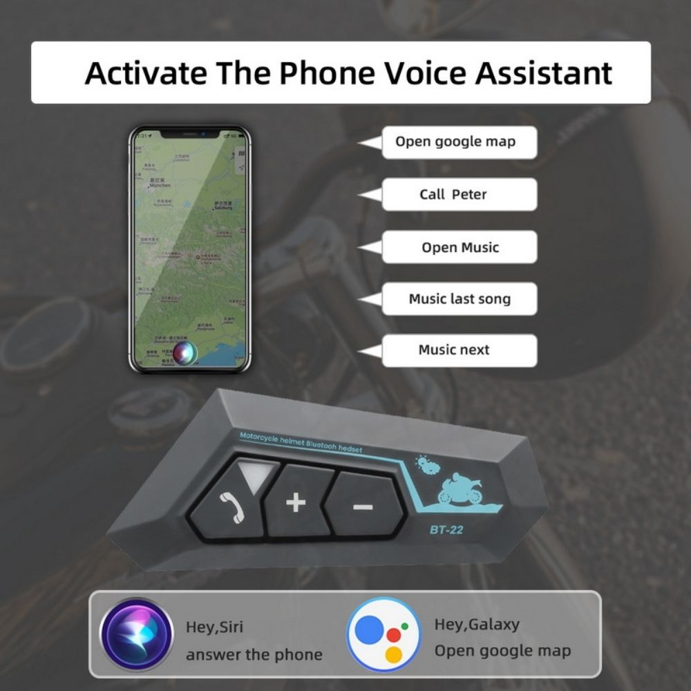BT22 Motosiklet Bluetooth Intercom Kask Kulaklık 
