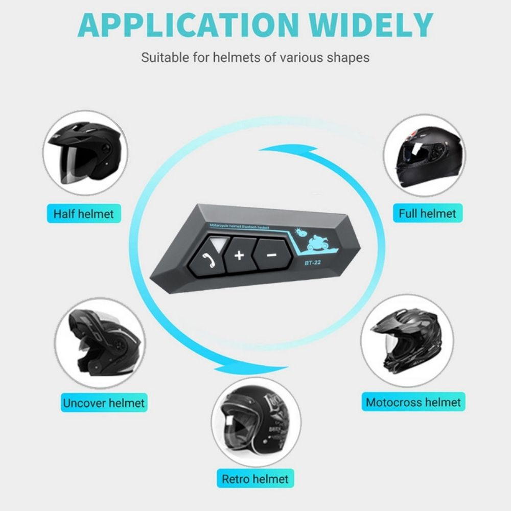 BT22 Motosiklet Bluetooth Intercom Kask Kulaklık 