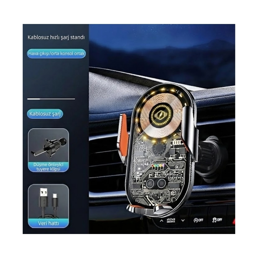 C13 Ultra Güçlü Araç İçi Telefon Tutucu - 360° Dönebilen Universal Cam ve Torpido Uyumlu Sarsılmaz Sabitleyici 