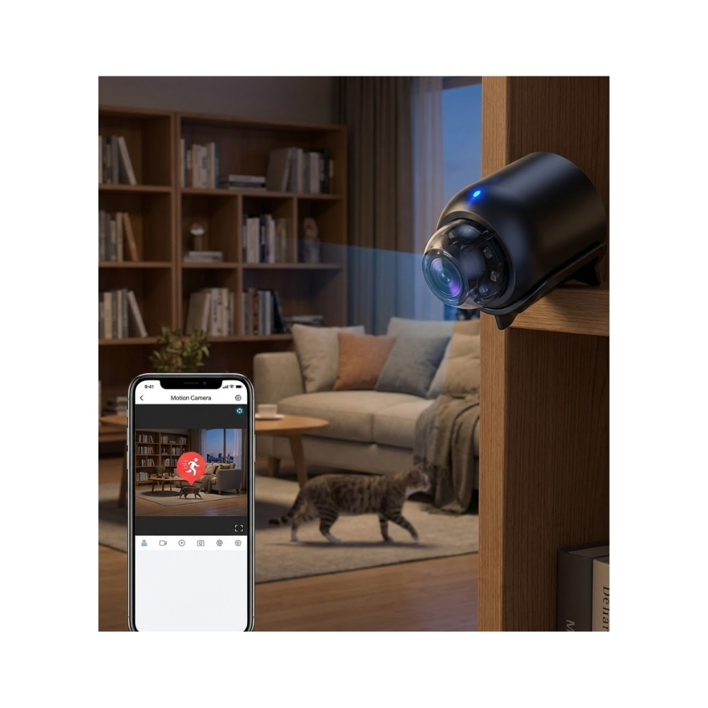 CMR-141 WiFi Akıllı Mini Kamera 1080p Full HD - Gece Görüşlü, Hareket Sensörlü Kablosuz Güvenlik ve Bebek Kamerası (Uzaktan İzleme) 