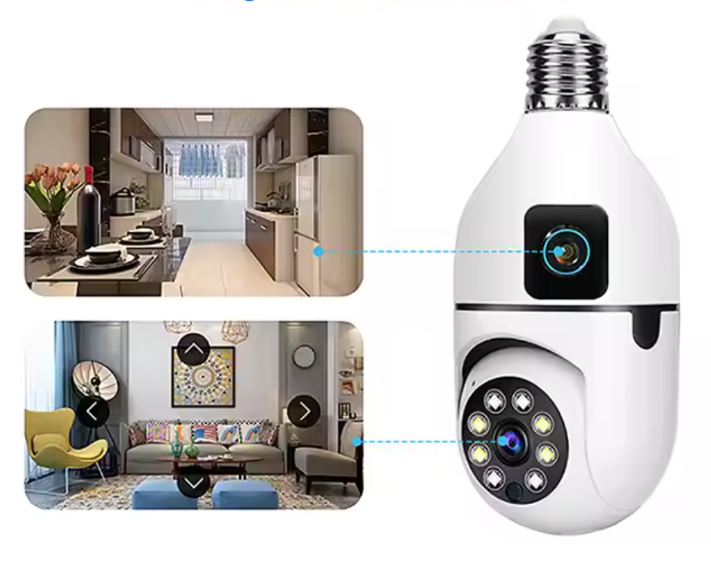 CMR 40 Çift Kameralı 4K FULL HD Hareket Sensörlü Wifi Bağlantılı 360 Derece Başlıklı Güvenlik Kamerası 
