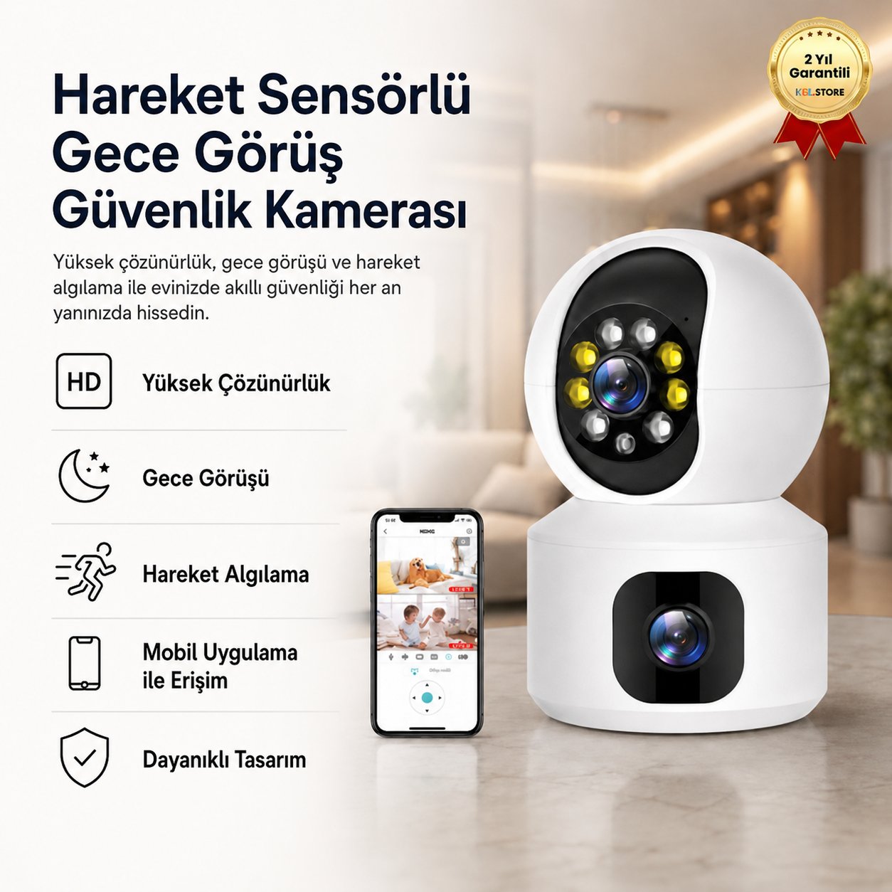 CMR41 hareket sensorlu gece goruslu guvenlık kamerası  