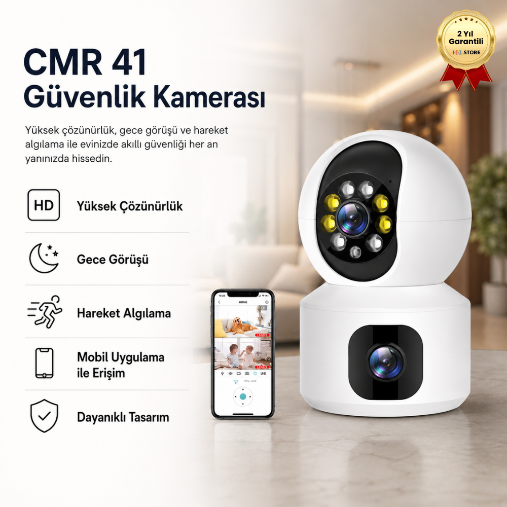 CMR41 hareket sensorlu gece goruslu guvenlık kamerası  