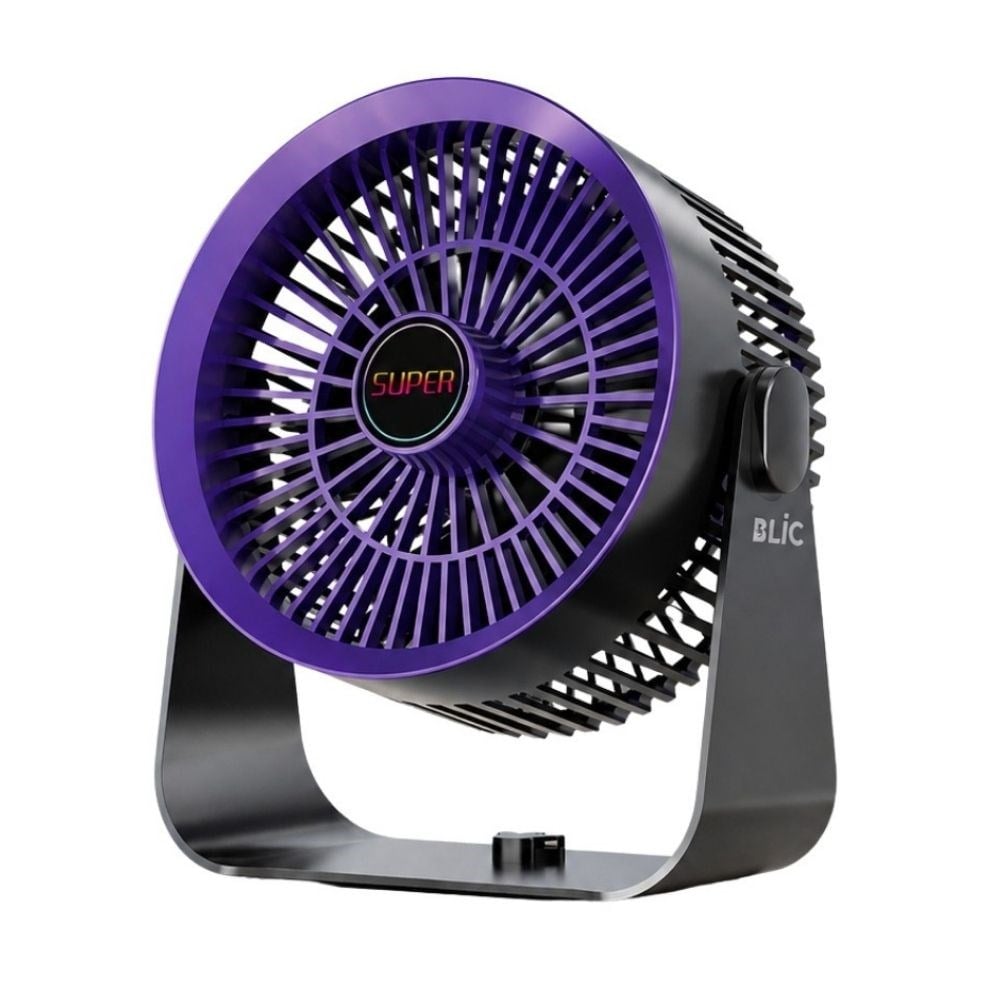 Duvar Monteli Masaüstü Fan  1200 mAh Bataryalı, 360° Ayarlanabilir, 5 Kademeli Taşınabilir Fan 